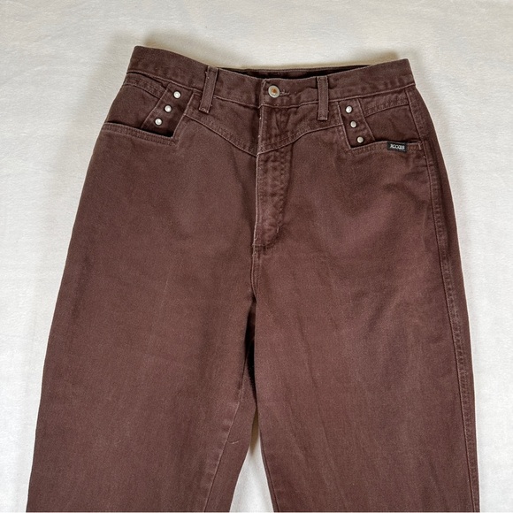 Rocky Mountain 90s western mom jeans high rise cowgirl Brown Denim bareback - Picture 5 of 12